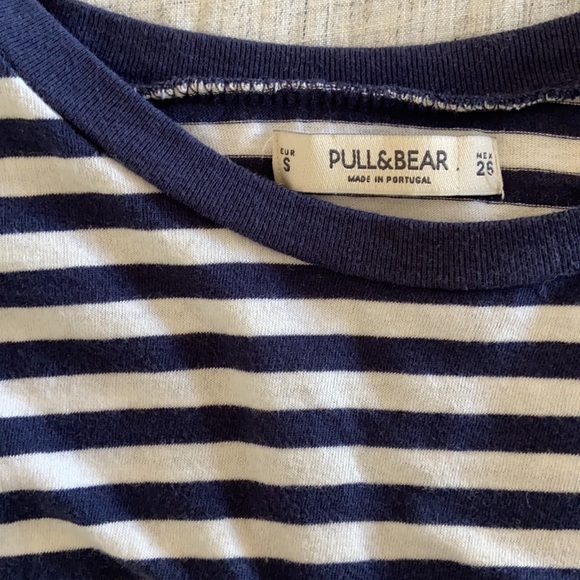 ASOS Striped Navy crop T Shirt - Picture 3 of 3